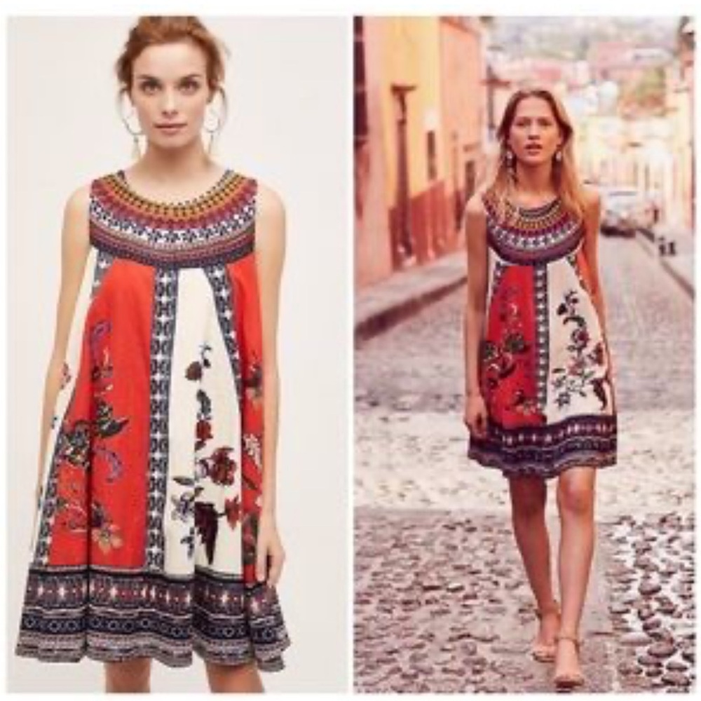 Anthropologie Mauve Cirque swing dress.